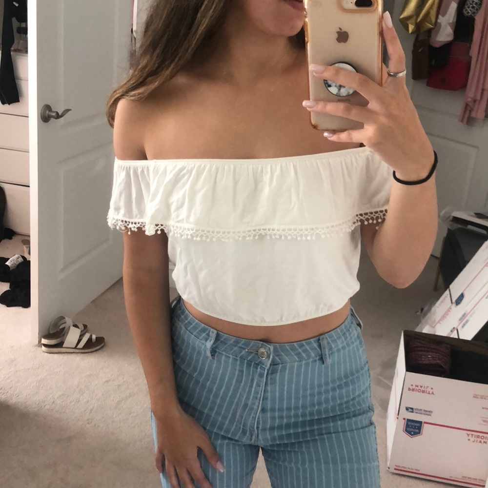 Off the shoulder crop top